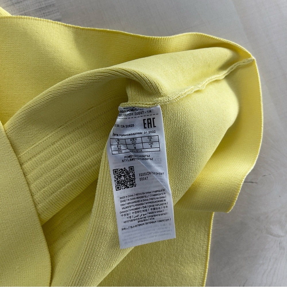 MARCIANO x guess yellow bamboo belted stretch mini dress event wedding travel S - Picture 7 of 8
